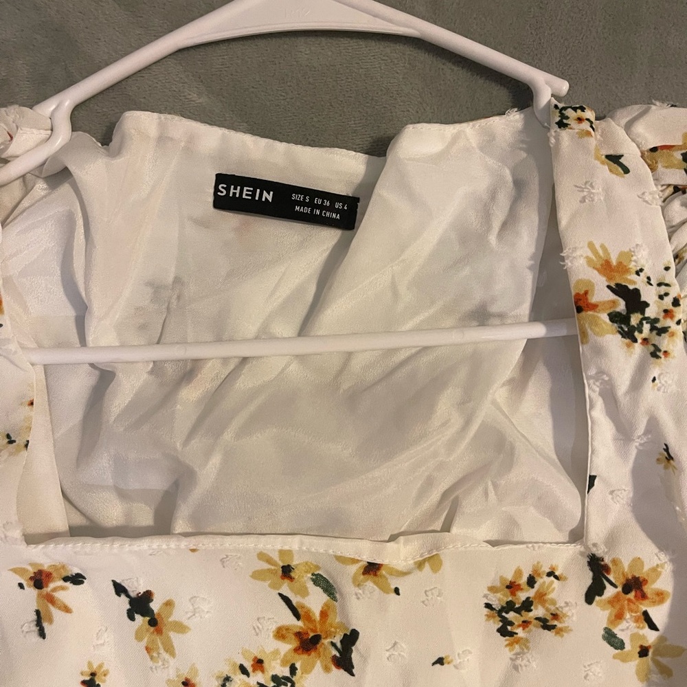Shein white baby doll dress